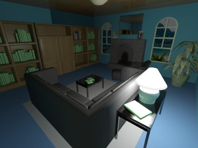 Materials and Lighting were custom made using 3D S