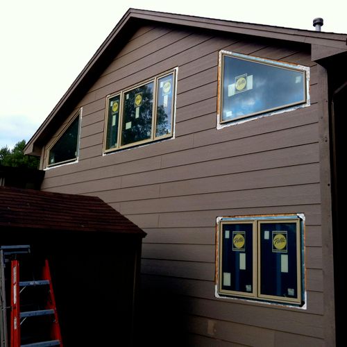5 new Pella windows. (one hidden by shed)
