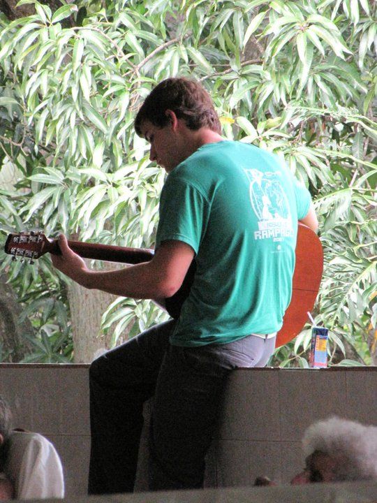 Playing guitar at a nursing home while on a missio