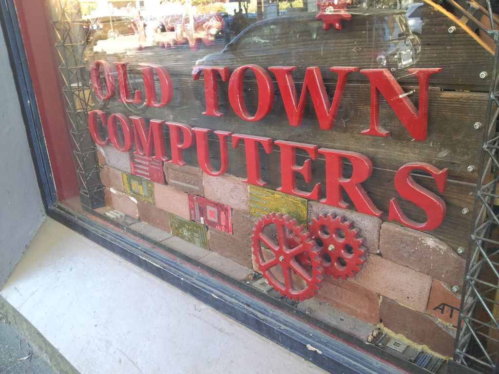 Our window sign, designed and built by a local met