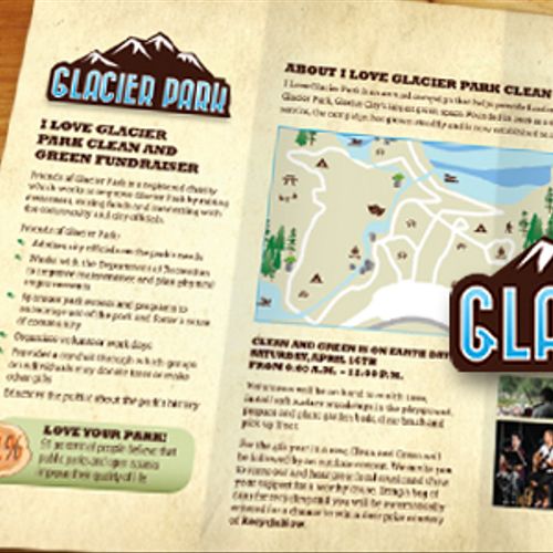 Glacier Park, trifold brochure and logo design.