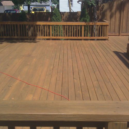 This deck was originally treated a color that cust