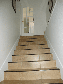 After--elegant, ceramic stairway with french doors
