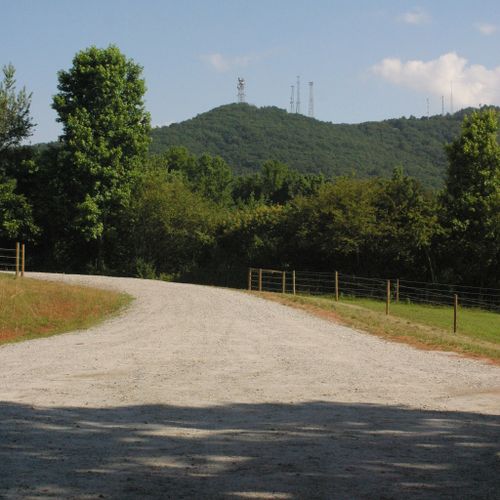 View of Sawnee Mountain from the front of the barn
