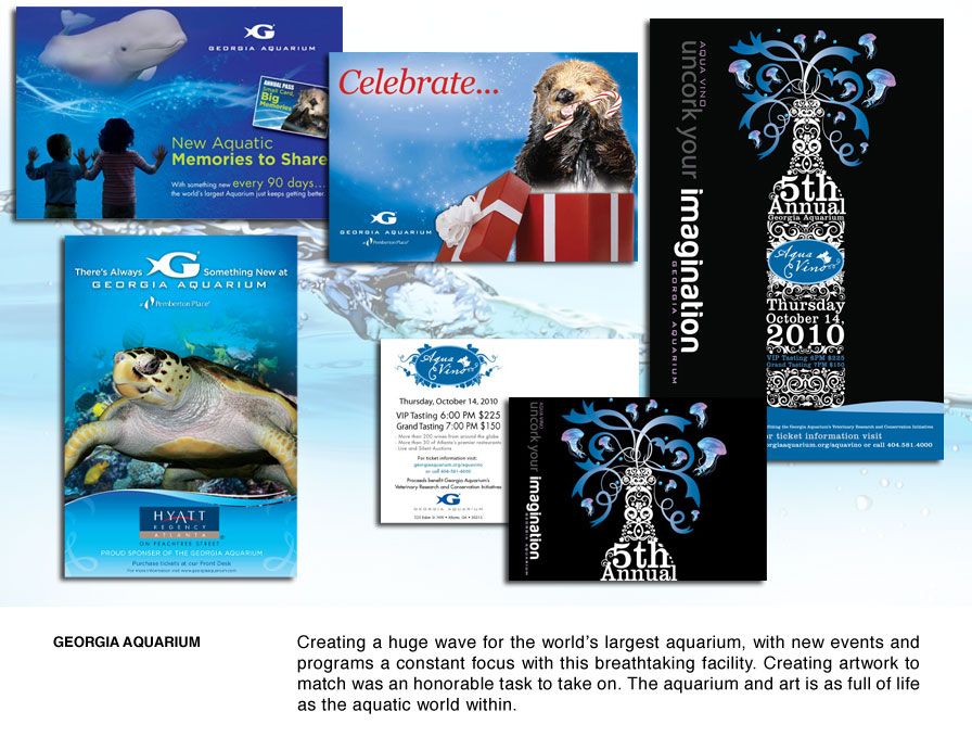Georgia Aquarium; Variations of designs done for t