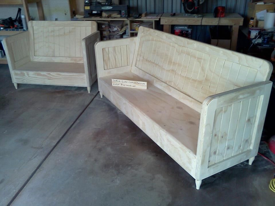 Couch set, custom turned legs. Fluting done with r