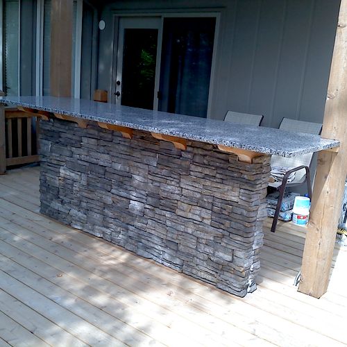 Exterior Granite Bar on Deck