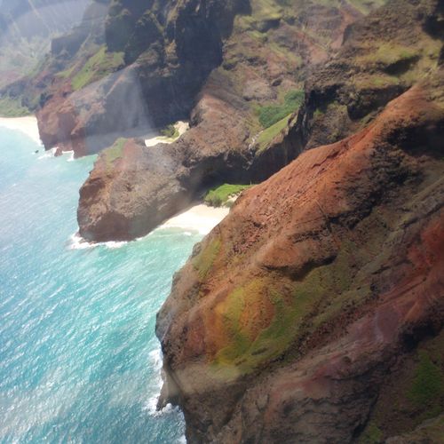 The Na Pali coast, photographed from a helicopter 