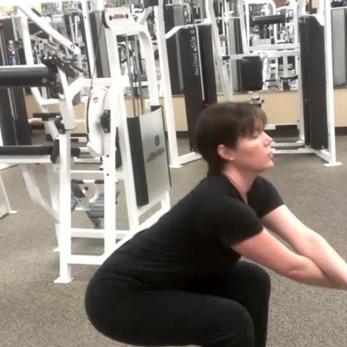 Advanced balance and core exercise. High Row Squat