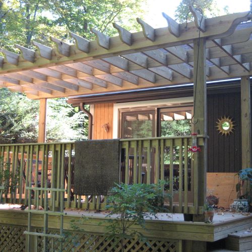 Deck and arbor