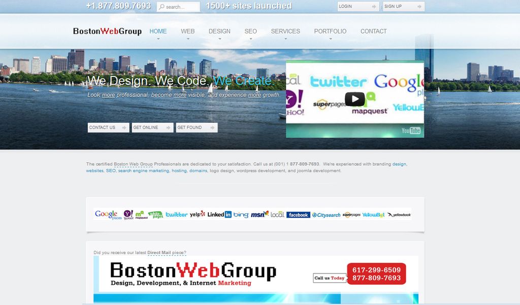 Our previous website design, version 2.0