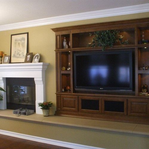 Built in wall units and entertainment centers.