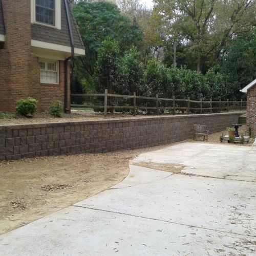retaining wall replacement... after