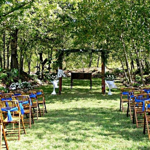 Lover's Lane ready for an outdoor wedding ceremony