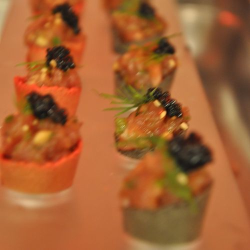 Spicy tuna tartare,caviar and Yuzu ginger glaze By