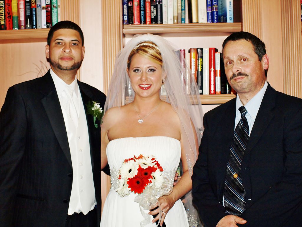 Groom on the Left, Bride in the middle and on the 