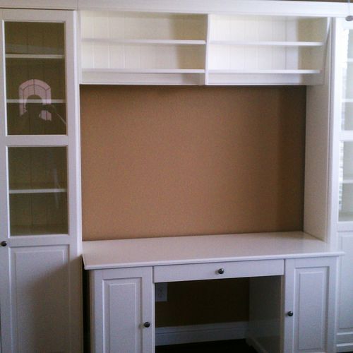IKEA Liatorp Glass door Bookcases with Desk and Br