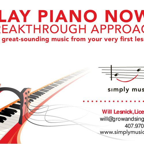 Play piano now using a breakthrough approach calle