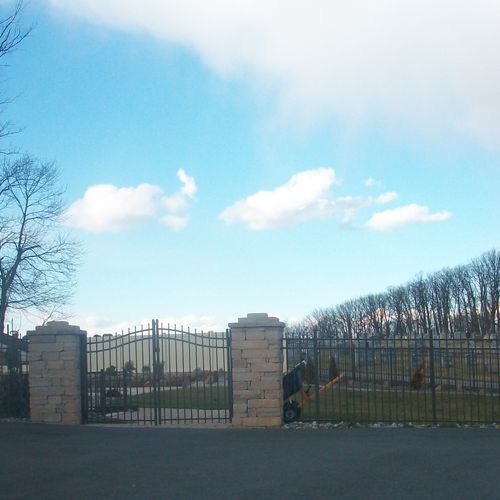 Aluminum Fence with Pillars and Arched Gate