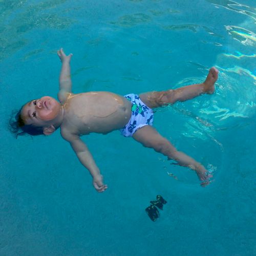 21 month old floating independently