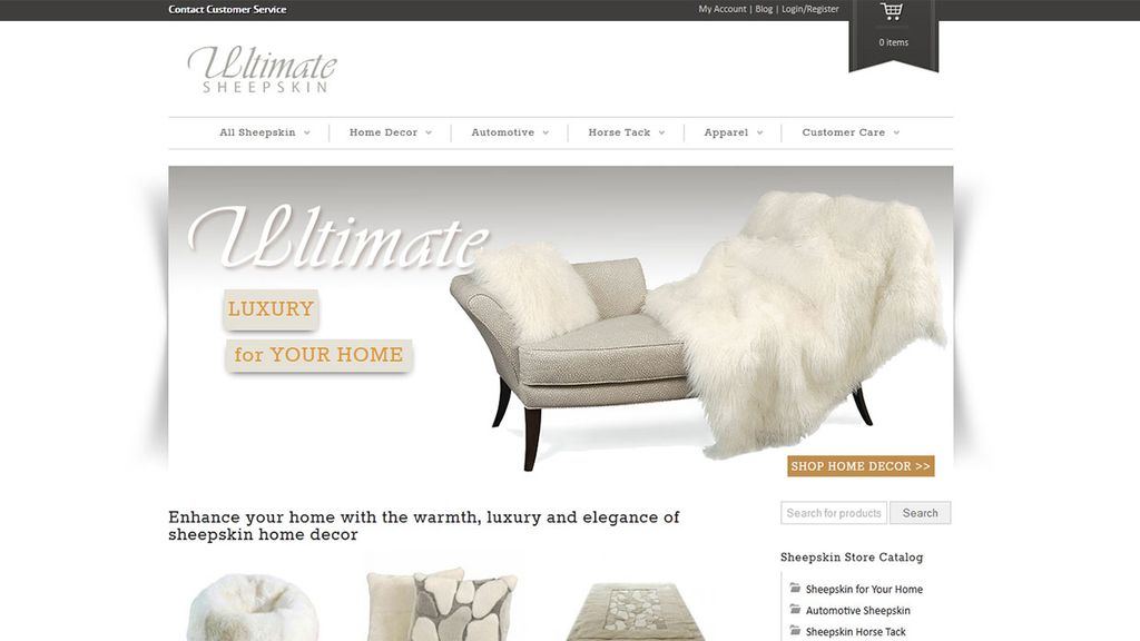 Ultimate Sheepskin - Responsive Ecommerce Blog Web