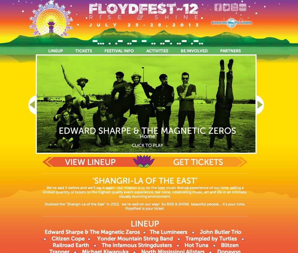 Floydfest 2013 Music Festival Website