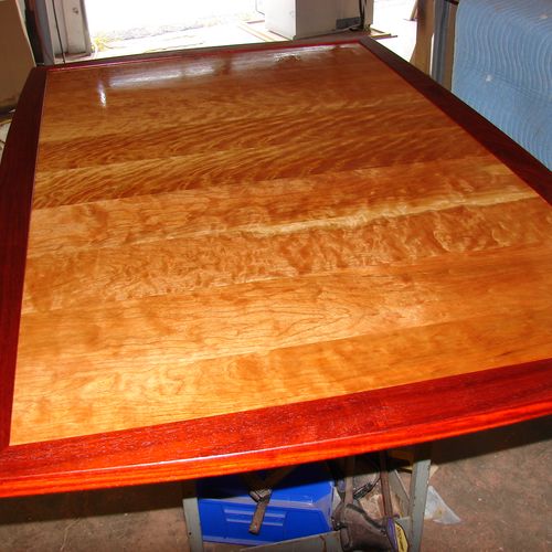 Flame cherry/ paduck top for coffee table