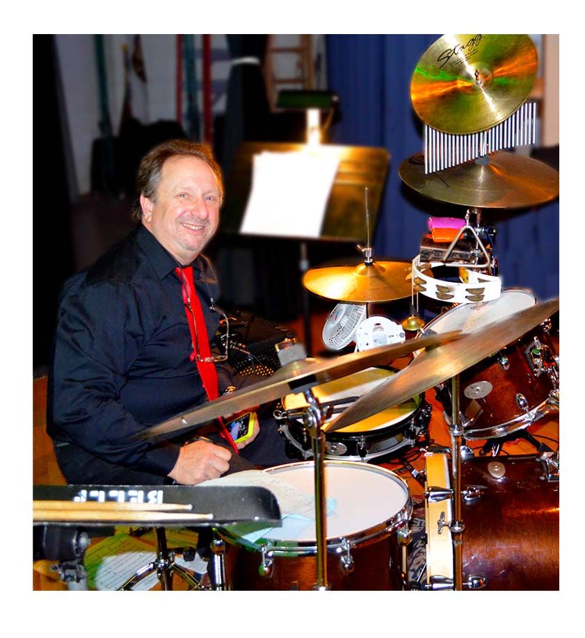 Playing with Bellflower Choir in concert.