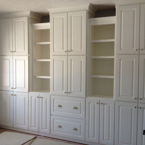 Finished built in cabinets