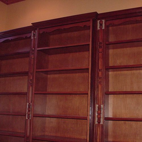 Residential Library. Base cabinets are 36 inches h