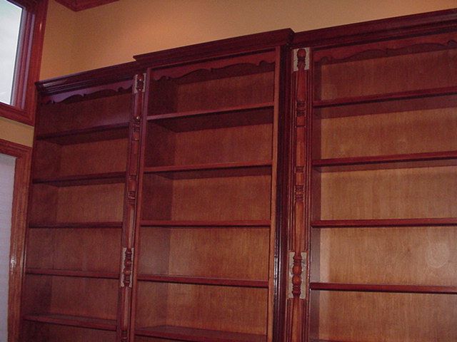 Residential Library. Base cabinets are 36 inches h