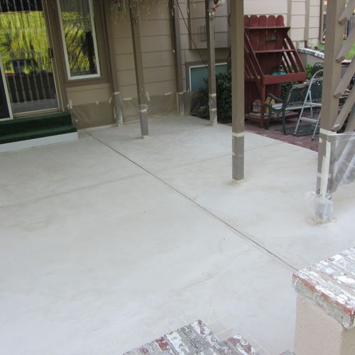 Concrete patio before