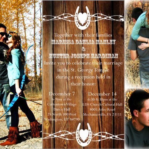 This is a wedding announcement I made, using pictu