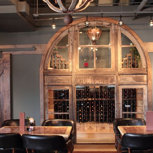 District Bar & Grille reclamined wine cellar locat