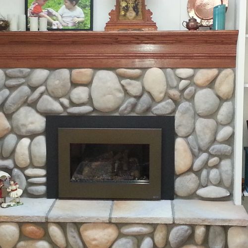 Fireplace recently completed