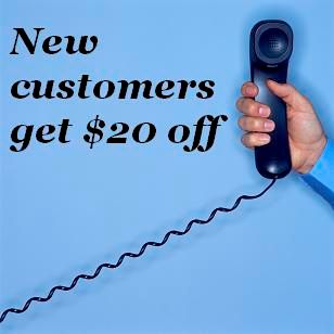 New customers get $20 off, mention Thumbtack!