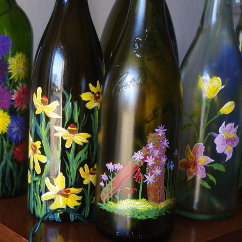 Painted Wine Bottles