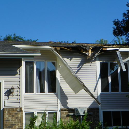 Tree damage to house
