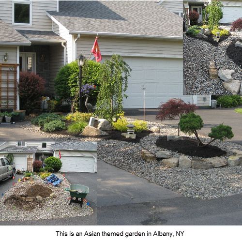 Town home landscape in Albany, NY.
