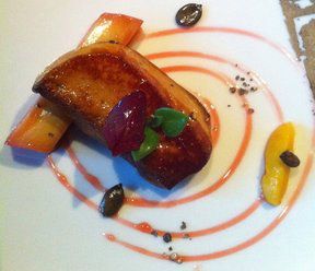 foie gras  with raspberry sauce