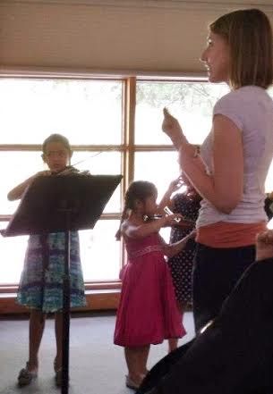 Practicing our group piece for the recital!