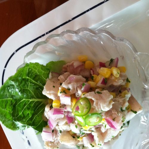 snapper and sweet corn ceviche