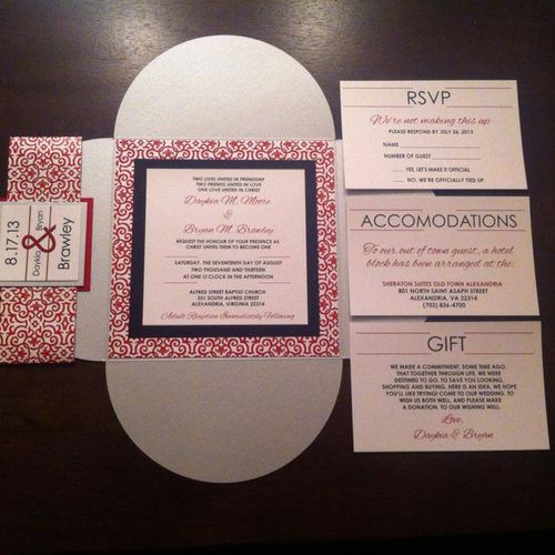Love: Metro Tile Petal Fold Invitations with coord