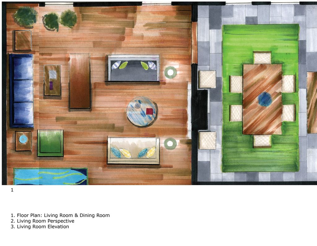 Residential floor plan: rendering