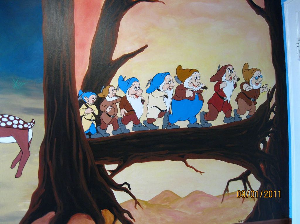 Original, hand-painted mural for a kids room in a 