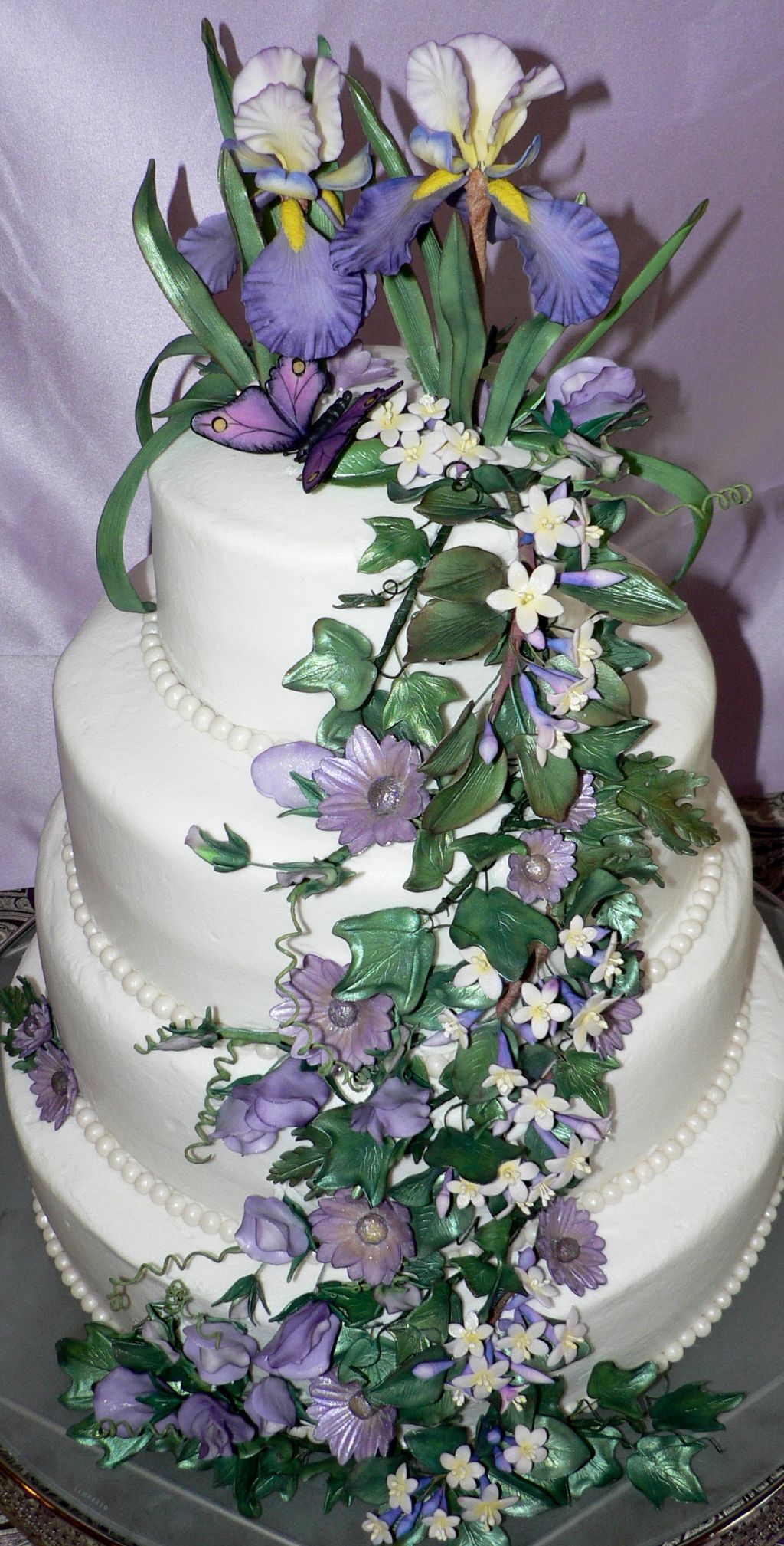 Four tiered garden wedding cake! Everything on thi