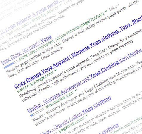 First Page of Google for "Yoga Apparel"