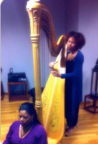During a Harp Therapy Session At The Open Mind Stu