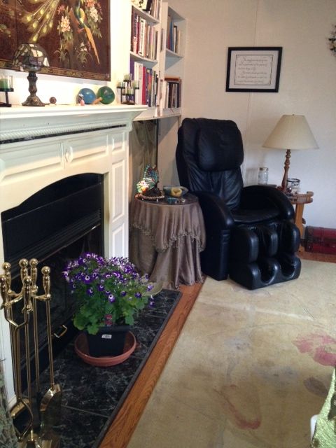 Waiting room with massage chair