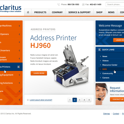 Website design for Claritus.com
